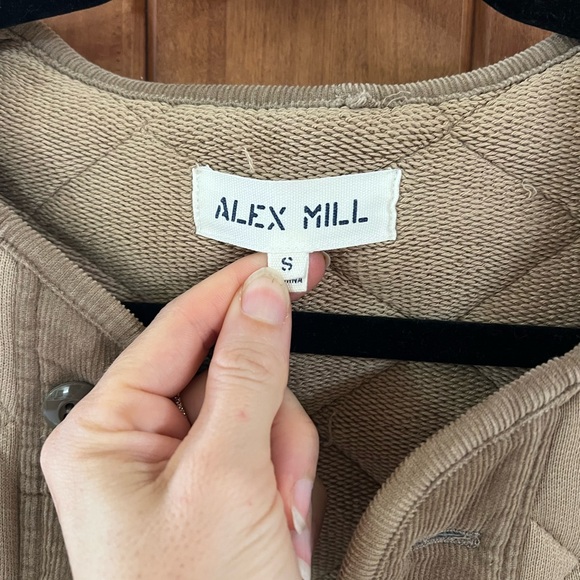Alex Mill Cotton Quilted fleece Jacket in Vintage Khaki - Picture 3 of 5